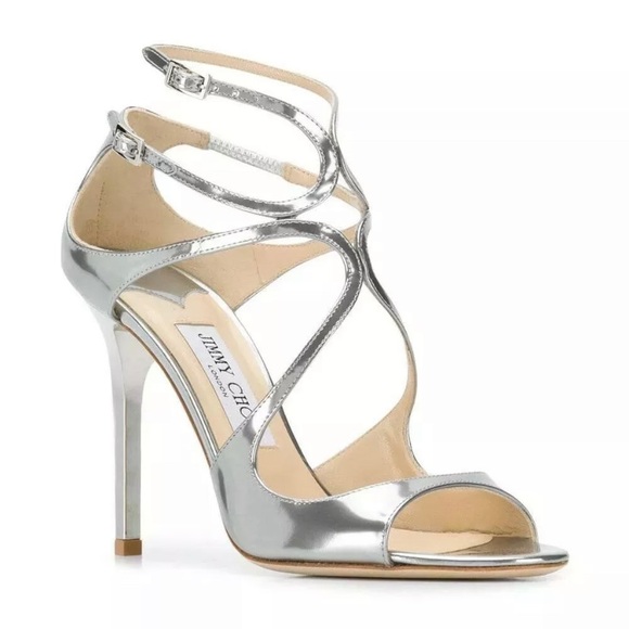 Jimmy Choo Shoes - Jimmy Choo Lang Silver Liquid Mirror Sandal 37.5